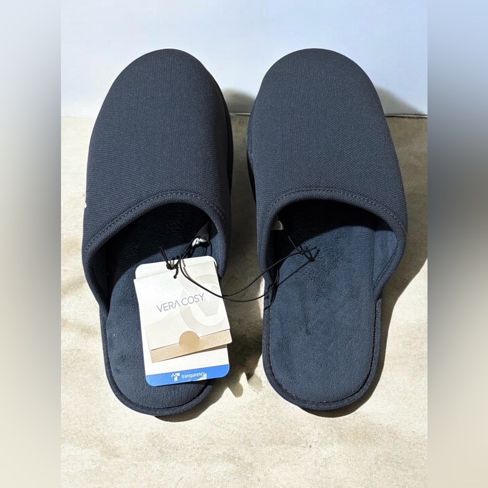 Men’s Black Slip-On Comfort Slippers